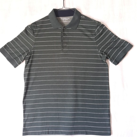 Croft & Barrow Men's Dark Green Striped Polo Shirt Size S Short Sleeve Collared - Picture 9 of 10